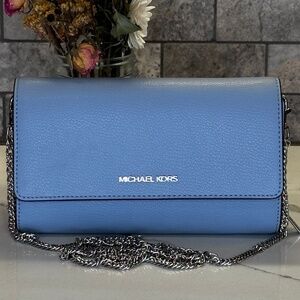NWT Michael Kors Light Blue Clutch/Crossbody purse